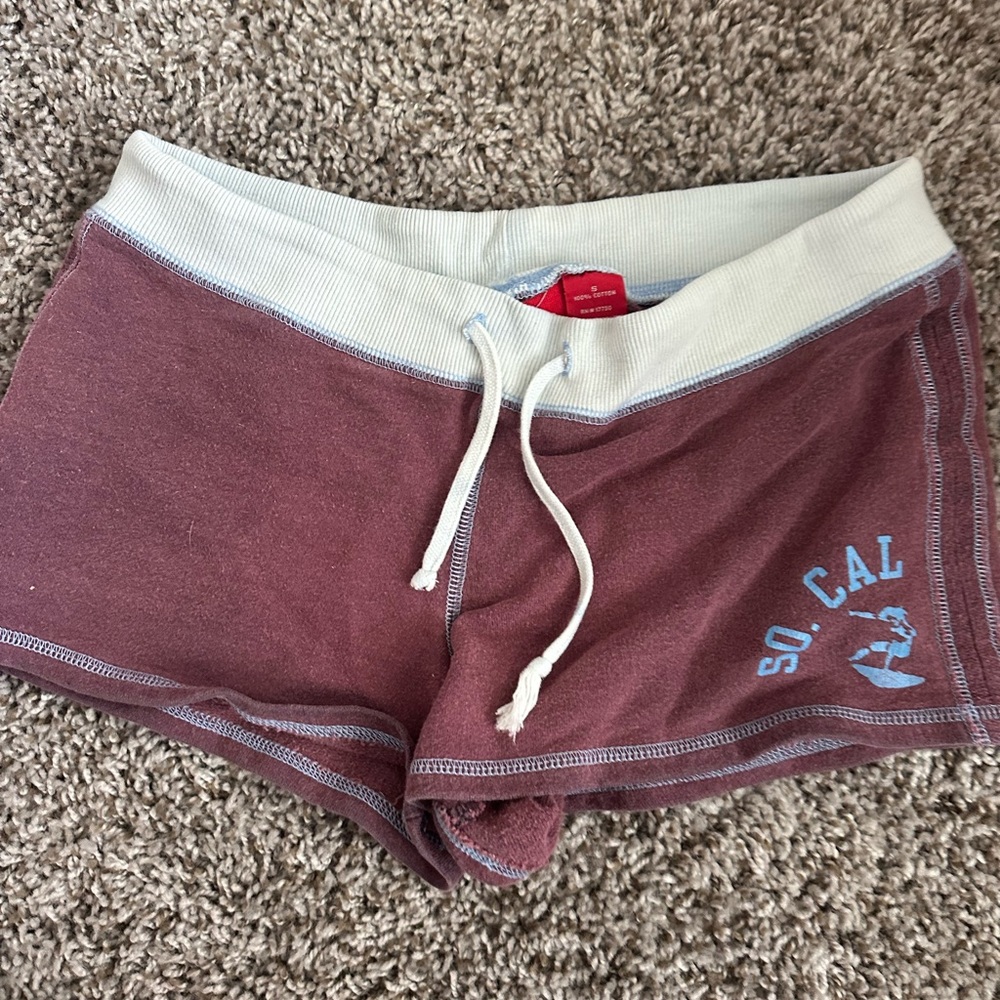 Maroon and Cream So Cal Shorts